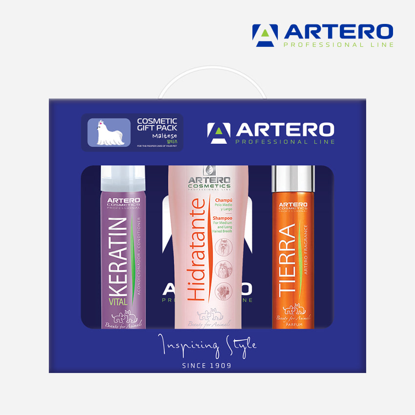 아테로 애견선물세트 말티즈 샴푸 컨디셔너 향수 3종 V104